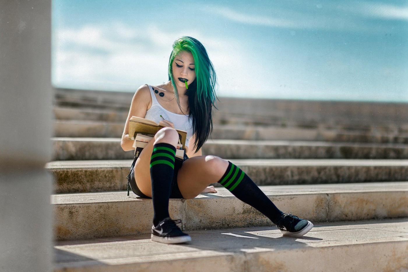 calcetines emo y góticos cosplay american socks