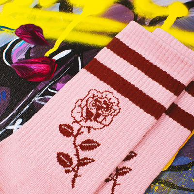 pink rose socks crew best selling american socks