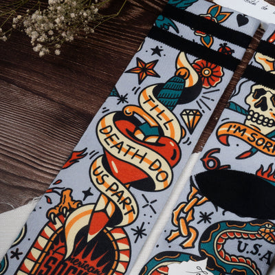 tattoo socks traditional style designed by tattoo artist american socks