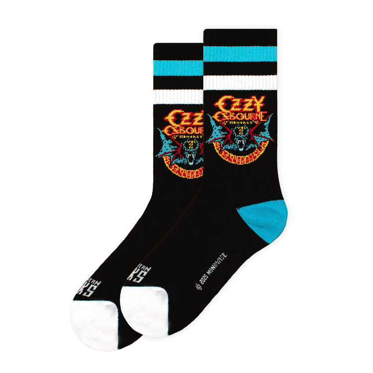 Ozzy Osbourne Bat Socks Black Blue | Official Rock Merch