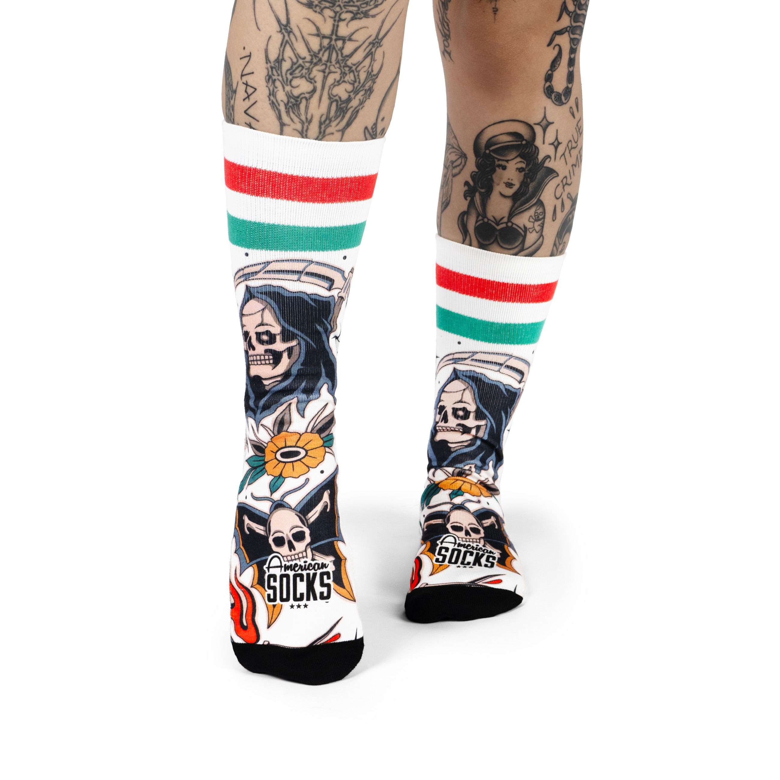 Chaussettes American Socks Mi-haute - Style Sports De Planche | Taille EU 36-46 | Renforcées Talon/semelle | Fabriqué à Barcelone