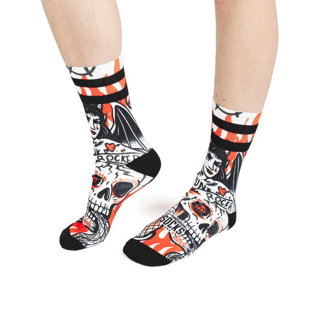 Socks with Graphics | Devil's Muse - Mid High Socks