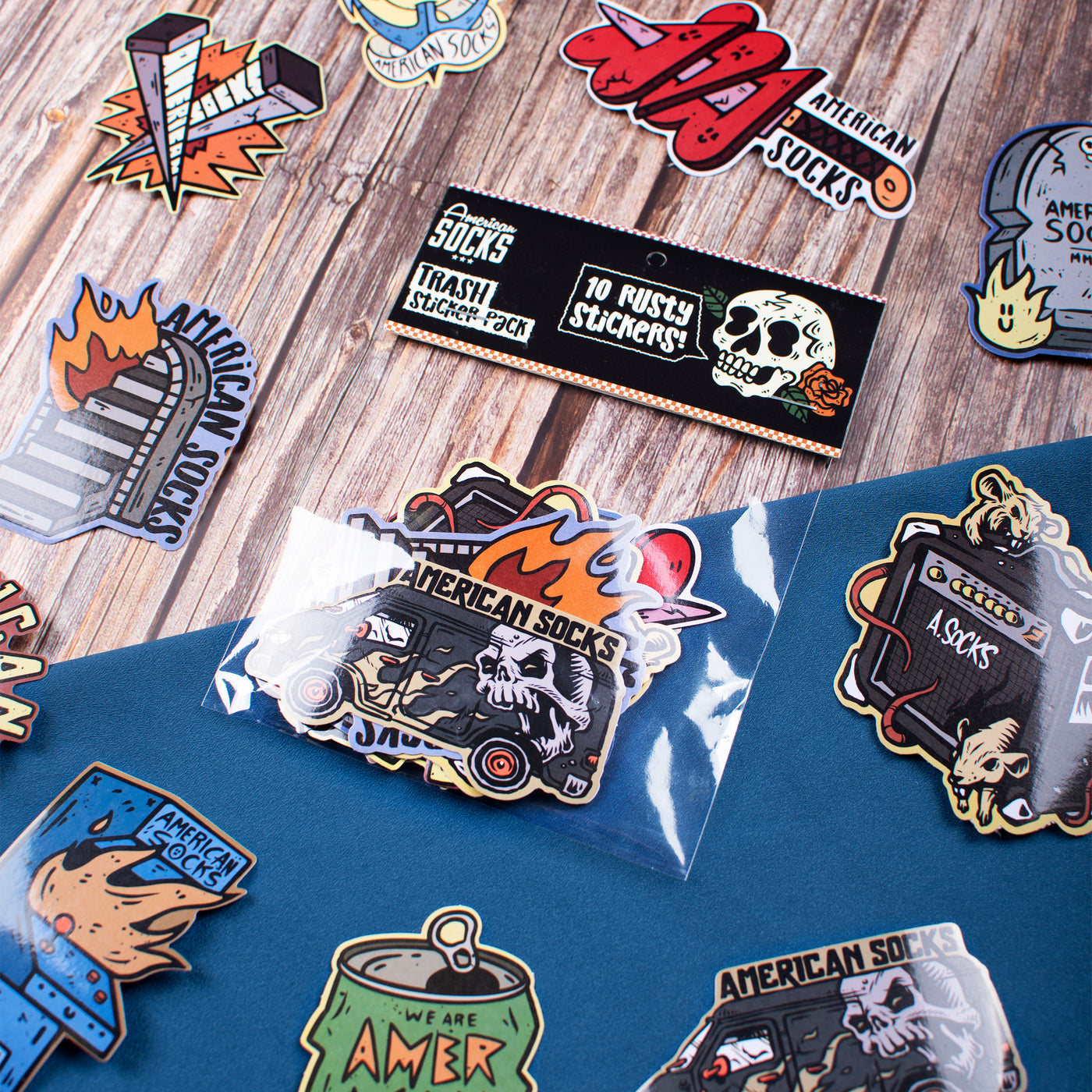 Awesome rock alternative sticker pack american socks