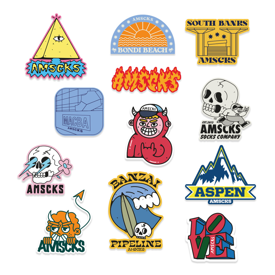 AMICSS　アミックス　ステッカー AMERICAN SOCKS ® Official Shop | Stickers | Travel - Sticker Pack