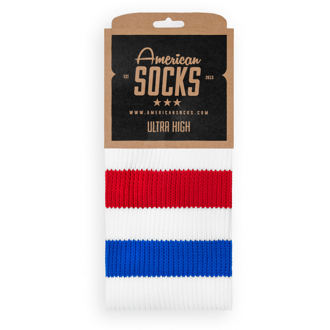 American Socks American Pride - Calze Ultra Alte Sopra Il Ginocchio A Righe, Stile Old School, Realizzate A Barcellona, Vegane Ed Eco-Friendly