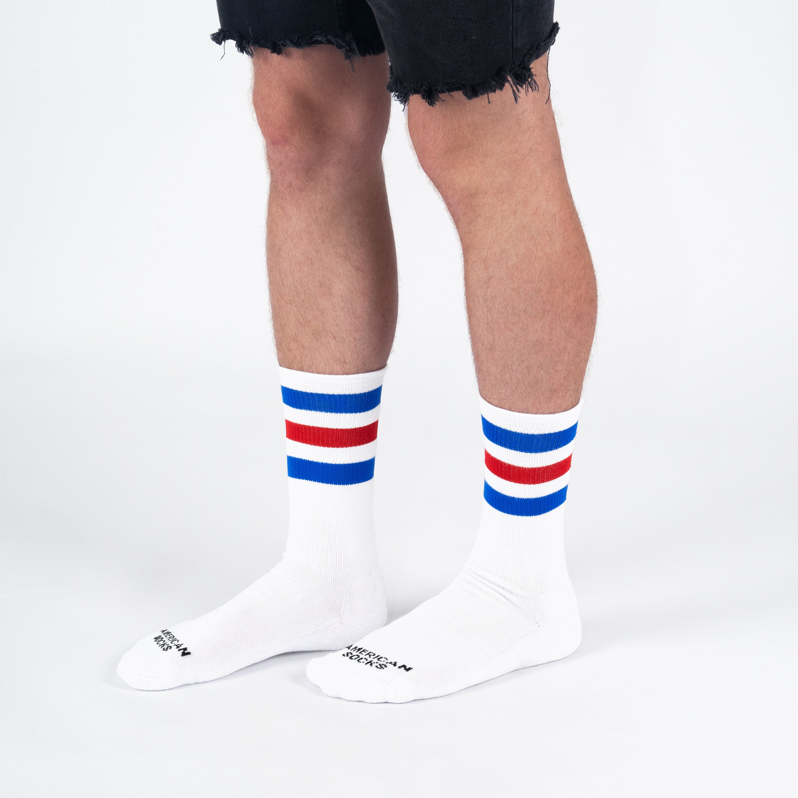American Socks American Pride - Calze Ultra Alte Sopra Il Ginocchio A Righe, Stile Old School, Realizzate A Barcellona, Vegane Ed Eco-Friendly