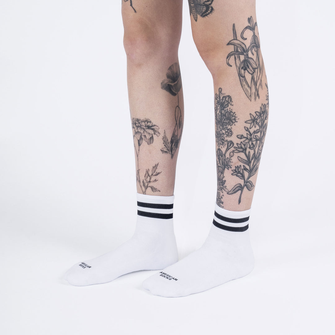 American Socks Dia de los Muertos - Mid High L/XL - Calze sportive a righe alte al ginocchio per corsa, ciclismo, bicicletta, crossfit, palestra, pallacanestro, snowboard, sci, top in cotone