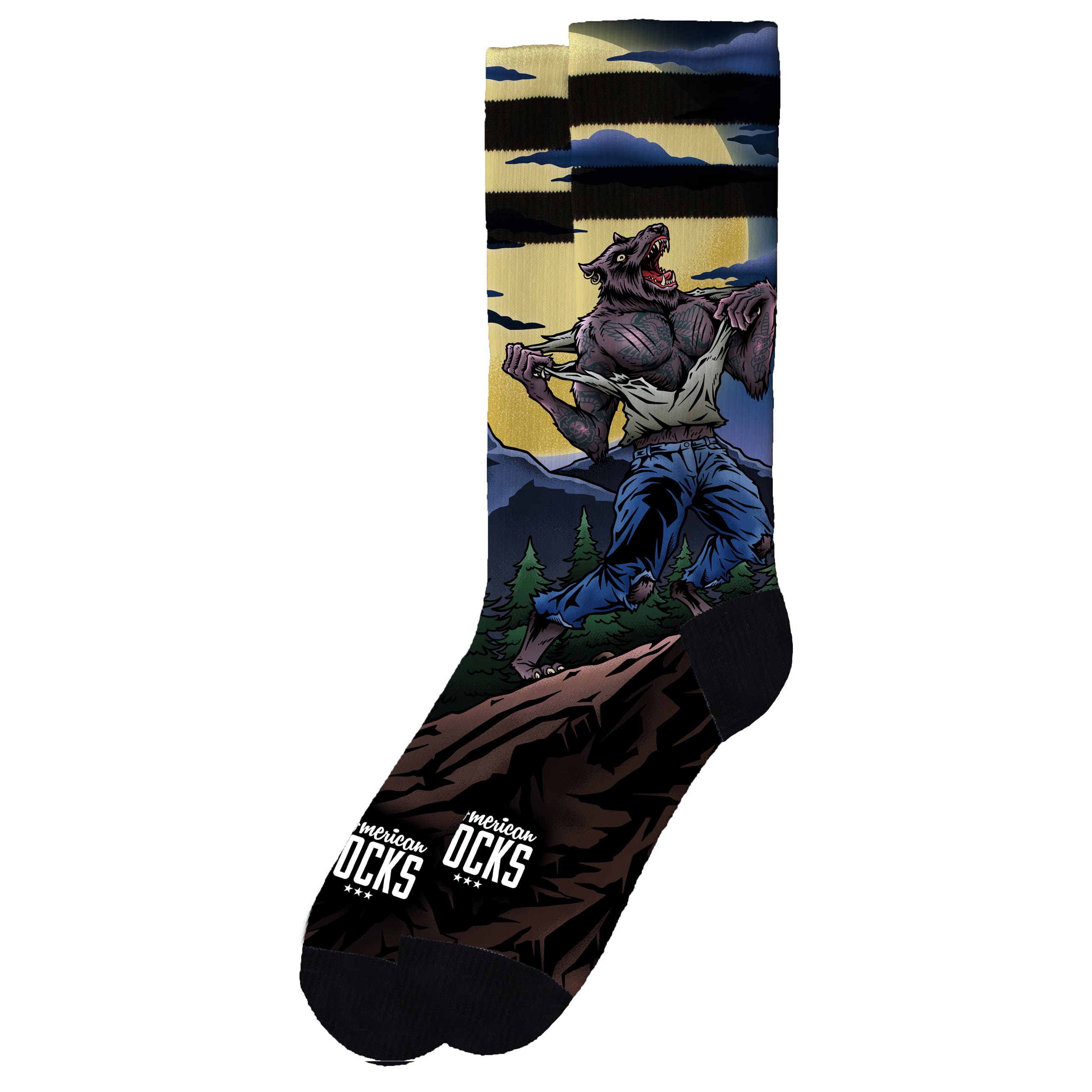 Socks with Graphics | Werewolf - Mid High Socks